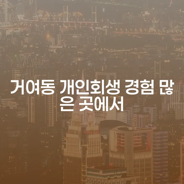 거여동 개인회생 경험 많은 곳에서